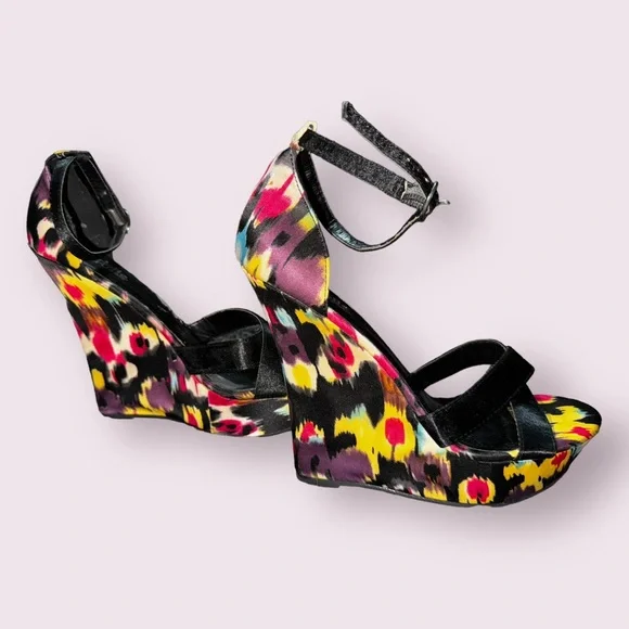 Charlotte Rose Multicolor Wedge Platform Heels - Picture 6 of 6